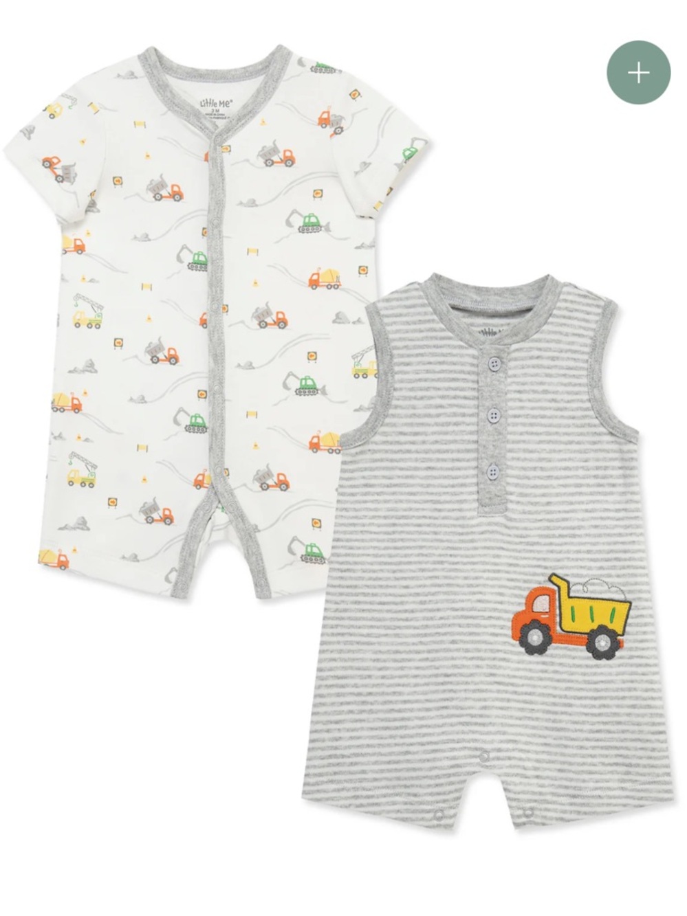 Little Me Trucks Rompers (2-Pack), Baby Boy 6-9 m, NWT